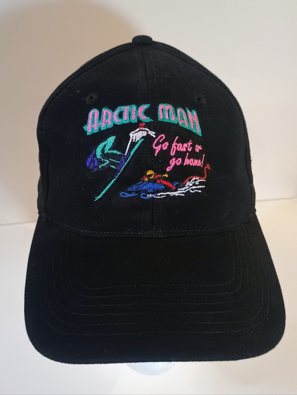 Pacific Headwear Arctic Man Embroidered Black Baseball Hat